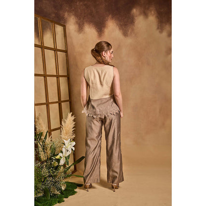 AN'ERA BY ASMITA VERMA Beige Orna Top with Pant
