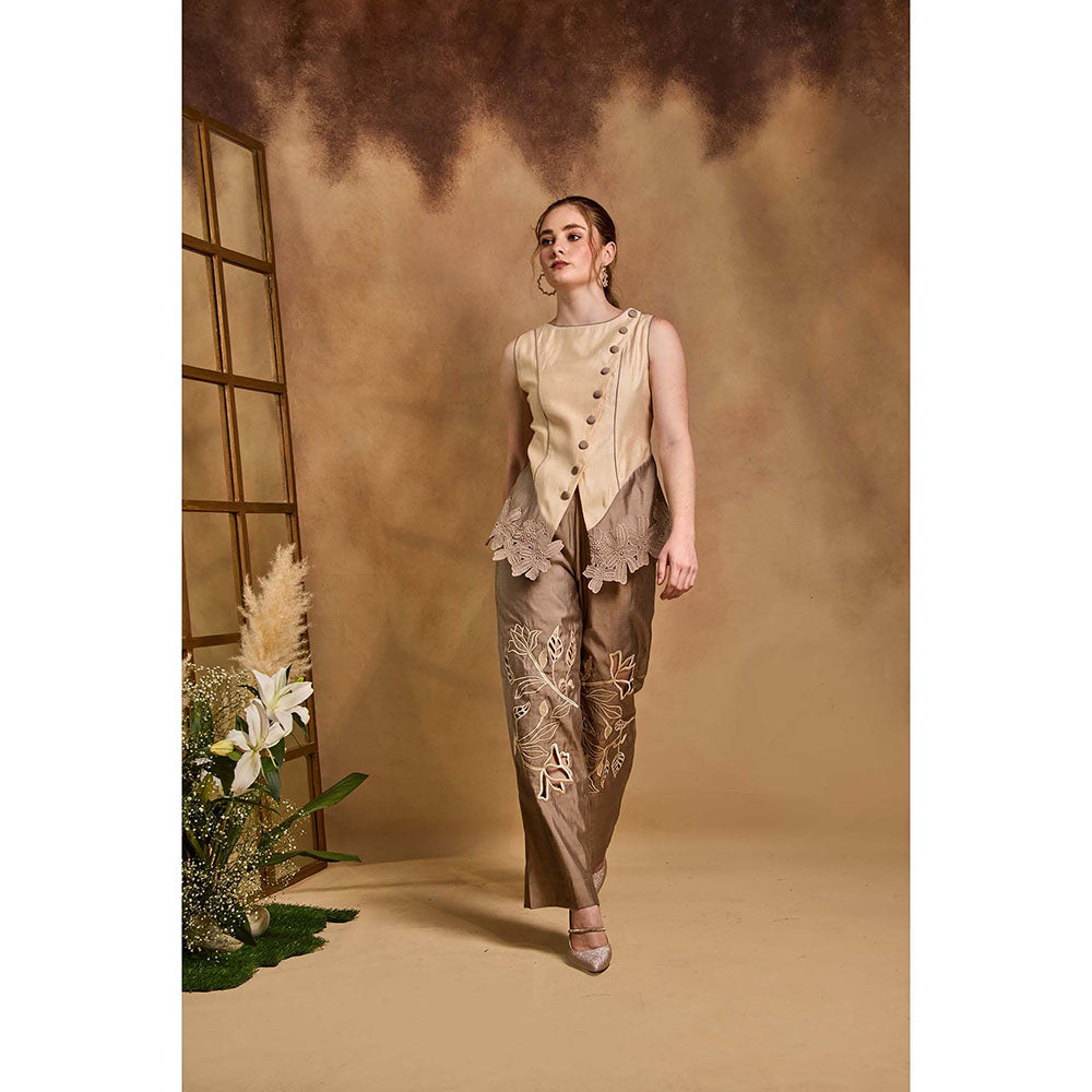 AN'ERA BY ASMITA VERMA Beige Orna Top with Pant