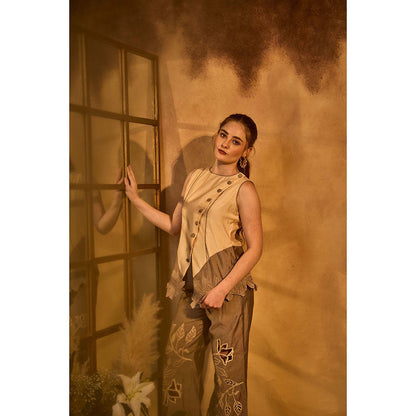 AN'ERA BY ASMITA VERMA Beige Orna Top with Pant