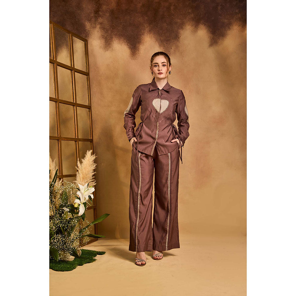 AN'ERA BY ASMITA VERMA Burgundy Soul Co-Ord Set