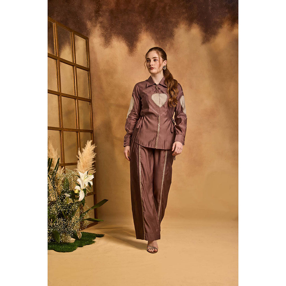 AN'ERA BY ASMITA VERMA Burgundy Soul Co-Ord Set