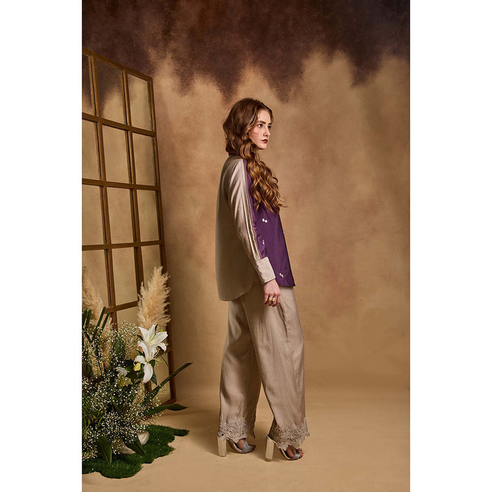 AN'ERA BY ASMITA VERMA Purple Celia Shirt with Pant