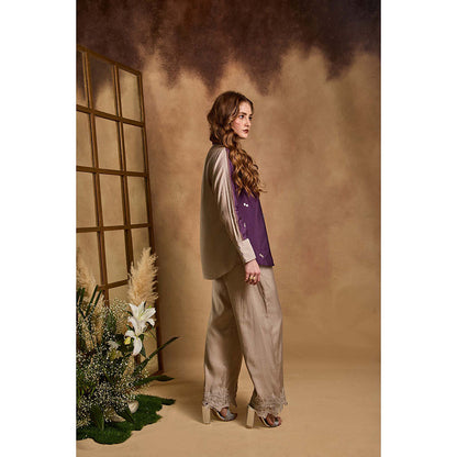 AN'ERA BY ASMITA VERMA Purple Celia Shirt with Pant