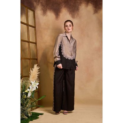 AN'ERA BY ASMITA VERMA Beige Repose Shirt with Pant
