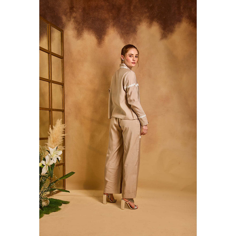 AN'ERA BY ASMITA VERMA Beige Dawn Co-Ord Set