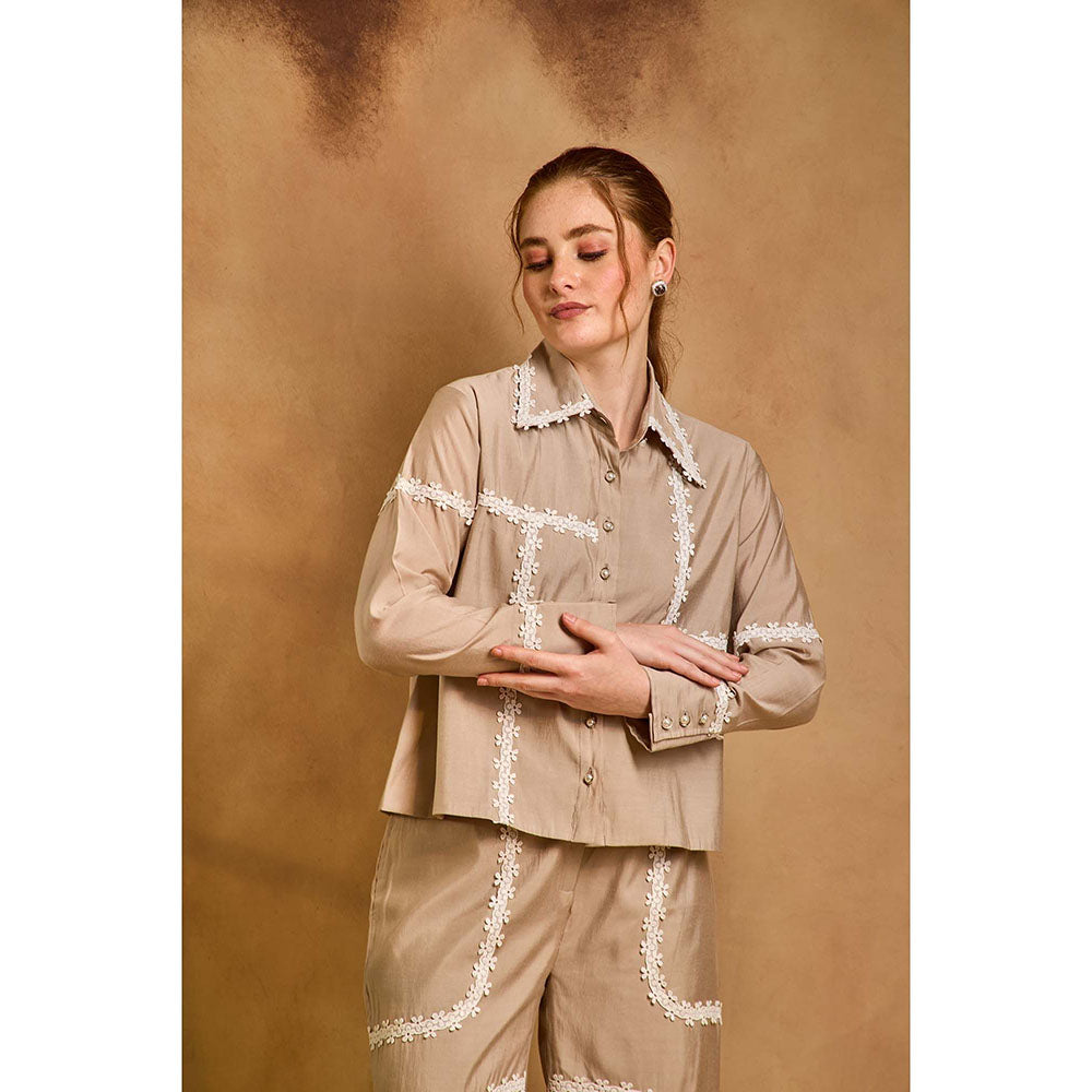 AN'ERA BY ASMITA VERMA Beige Dawn Co-Ord Set