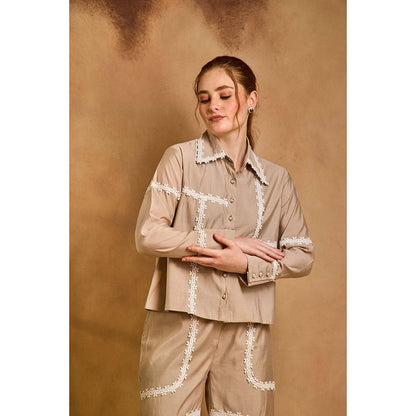 AN'ERA BY ASMITA VERMA Beige Dawn Co-Ord Set