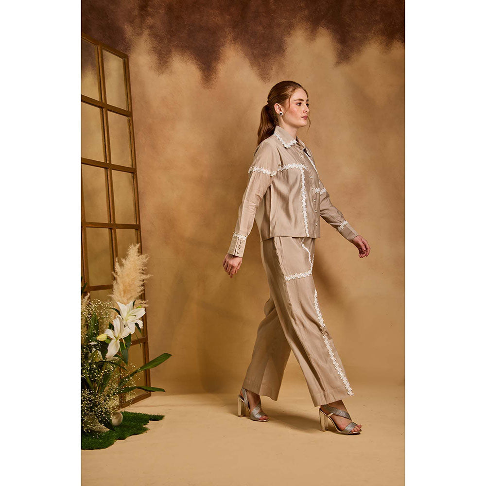 AN'ERA BY ASMITA VERMA Beige Dawn Co-Ord Set
