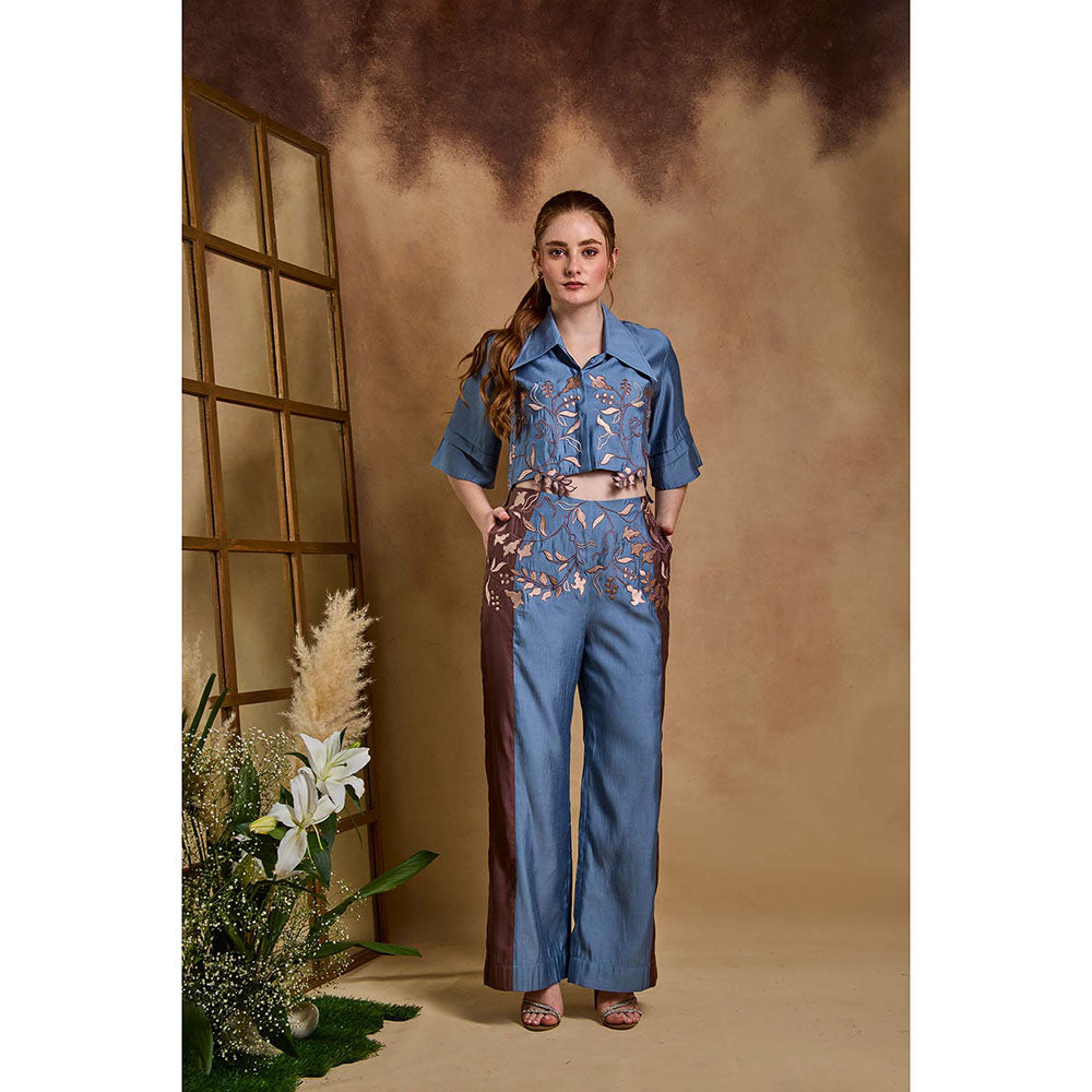 AN'ERA BY ASMITA VERMA Blue Breathe Co-Ord Set