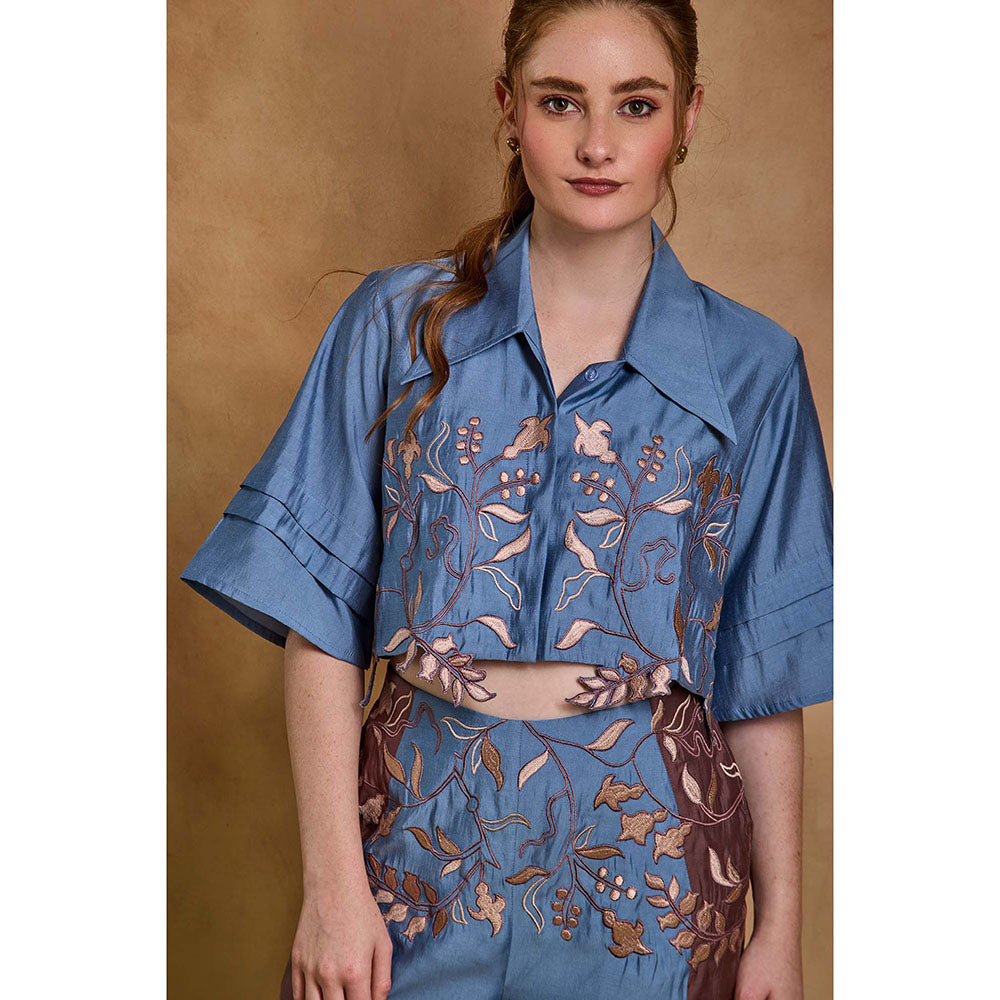 AN'ERA BY ASMITA VERMA Blue Breathe Co-Ord Set