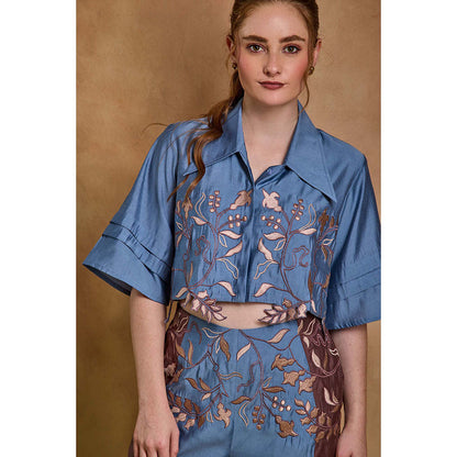 AN'ERA BY ASMITA VERMA Blue Breathe Co-Ord Set