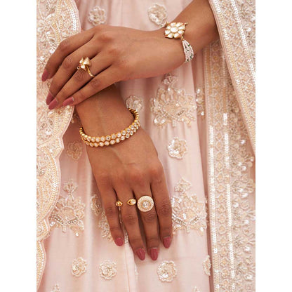 ANGAD SINGH Blush Pink Raw Silk Lehnga with Blouse & Dupatta (Set of 3)