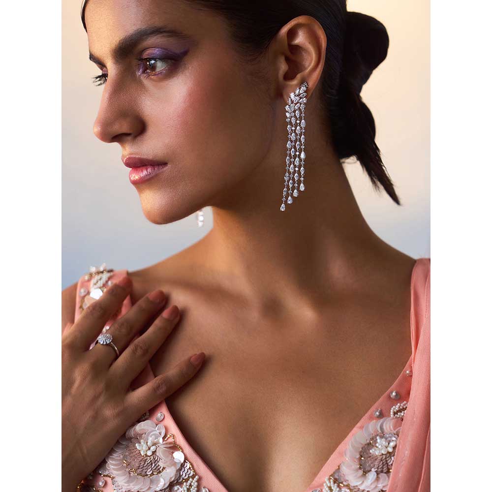 ANGAD SINGH Peach Georgette Drape Saree with Stitched Blouse