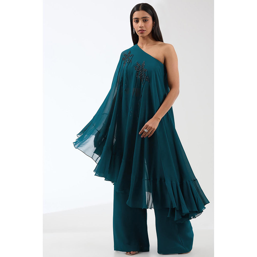 Anjali Kanwar Green Embellished/Sequined Kurta with Palazzo (Set of 2)