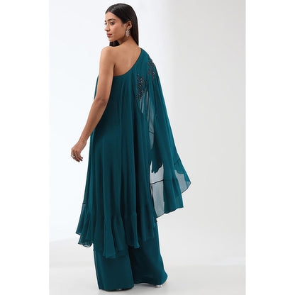 Anjali Kanwar Green Embellished/Sequined Kurta with Palazzo (Set of 2)