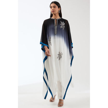 Anjali Kanwar White Ombre Kaftan with Pant (Set of 2)