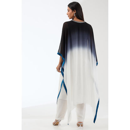 Anjali Kanwar White Ombre Kaftan with Pant (Set of 2)