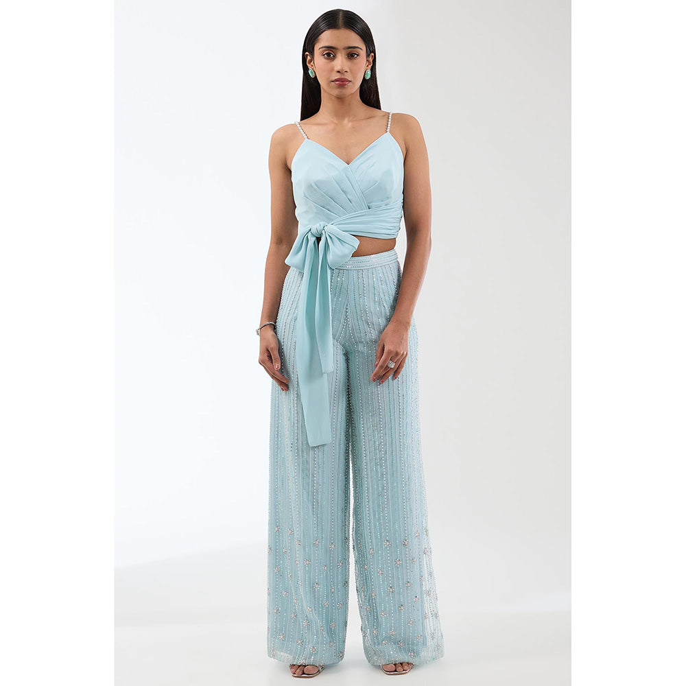 Anjali Kanwar Blue Embellished/Sequined Co-Ord (Set of 2)