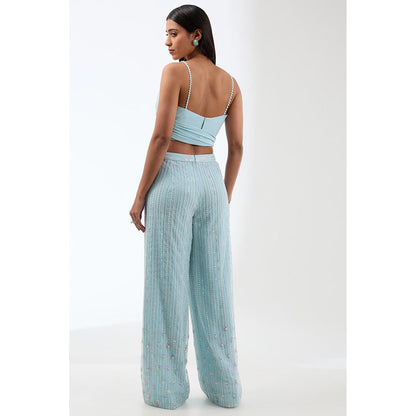 Anjali Kanwar Blue Embellished/Sequined Co-Ord (Set of 2)