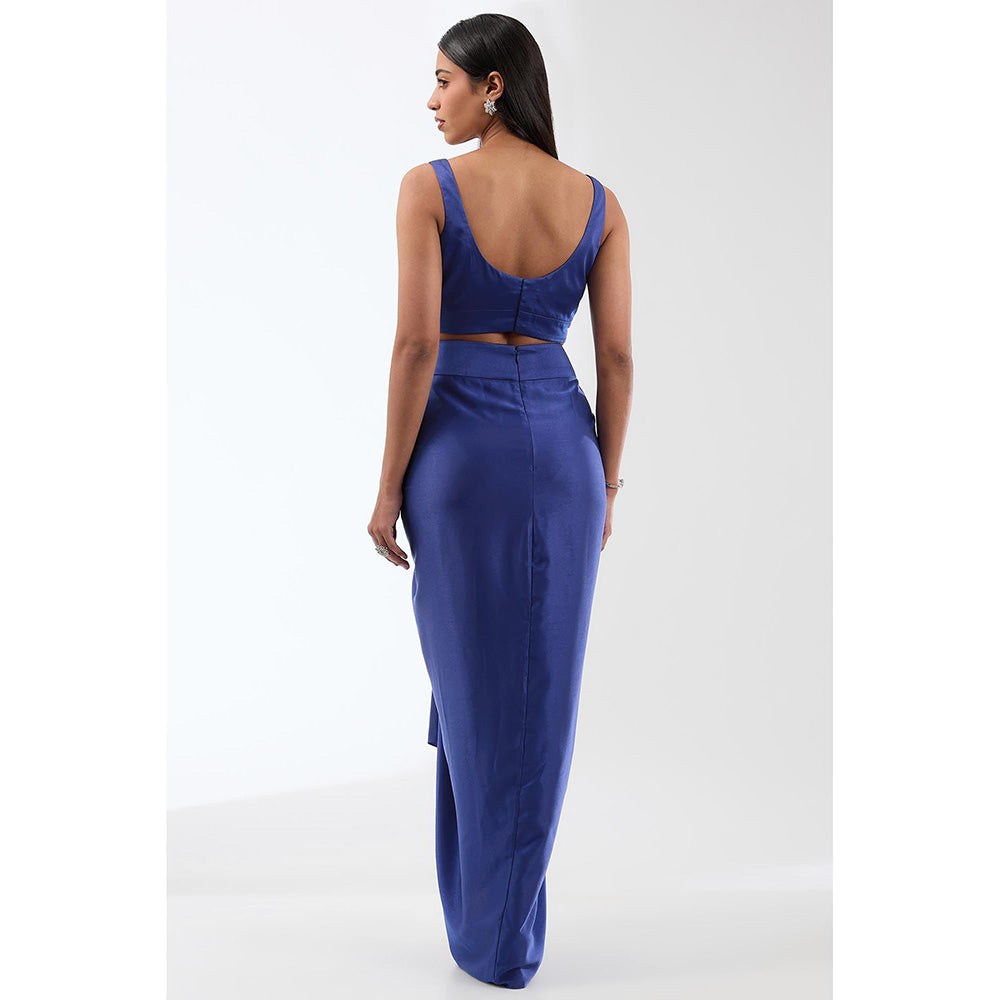 Anjali Kanwar Blue Embellished/Sequined Cape with Bustier and Skirt (Set of 3)