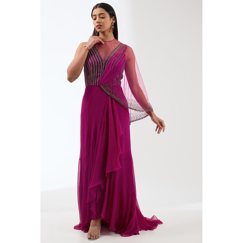Anjali Kanwar Pink Embellished/Sequined Gown