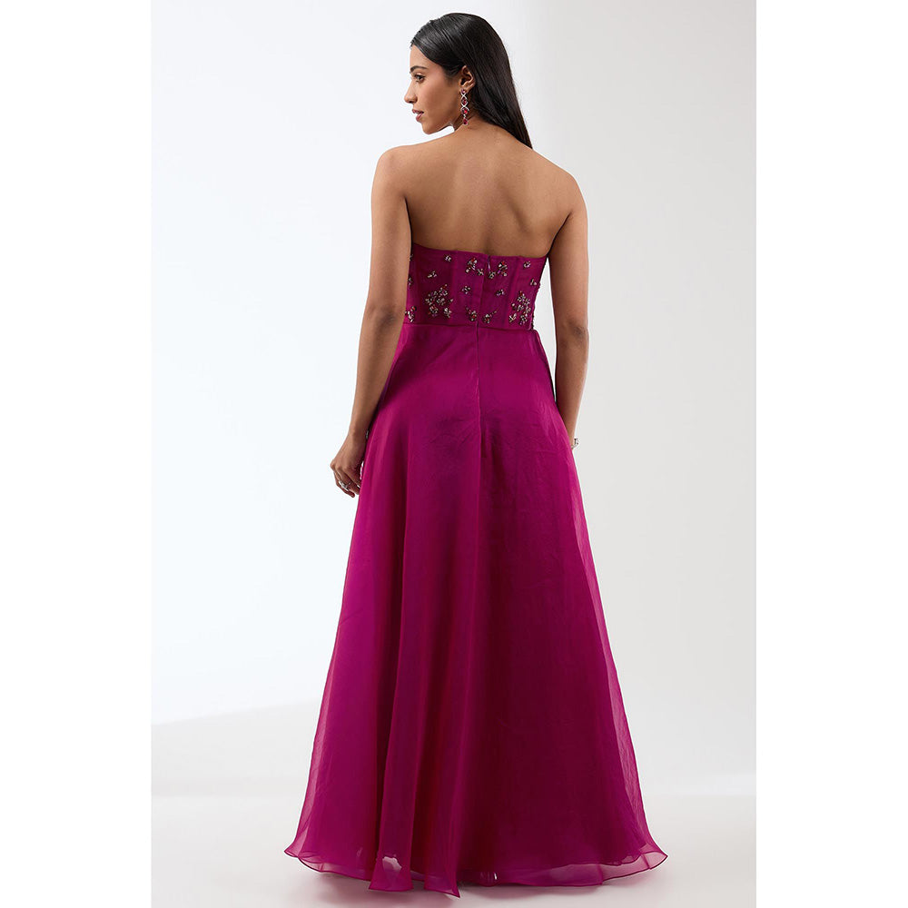 Anjali Kanwar Magenta Embellished/Sequined Gown