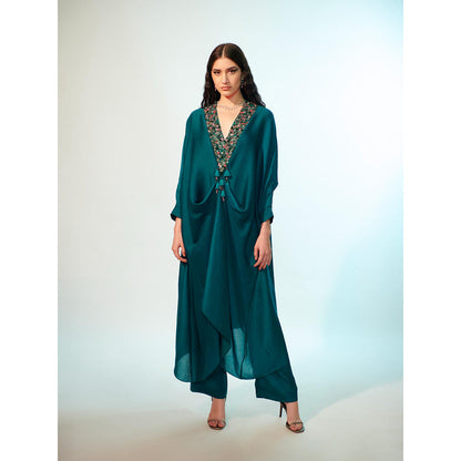 Anjali Kanwar Green Embellished/Sequined Darina Kurta with Pant (Set of 2)