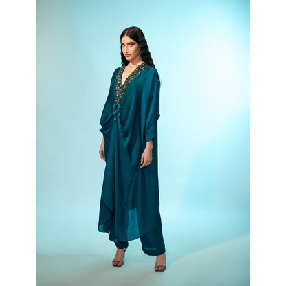 Anjali Kanwar Green Embellished/Sequined Darina Kurta with Pant (Set of 2)
