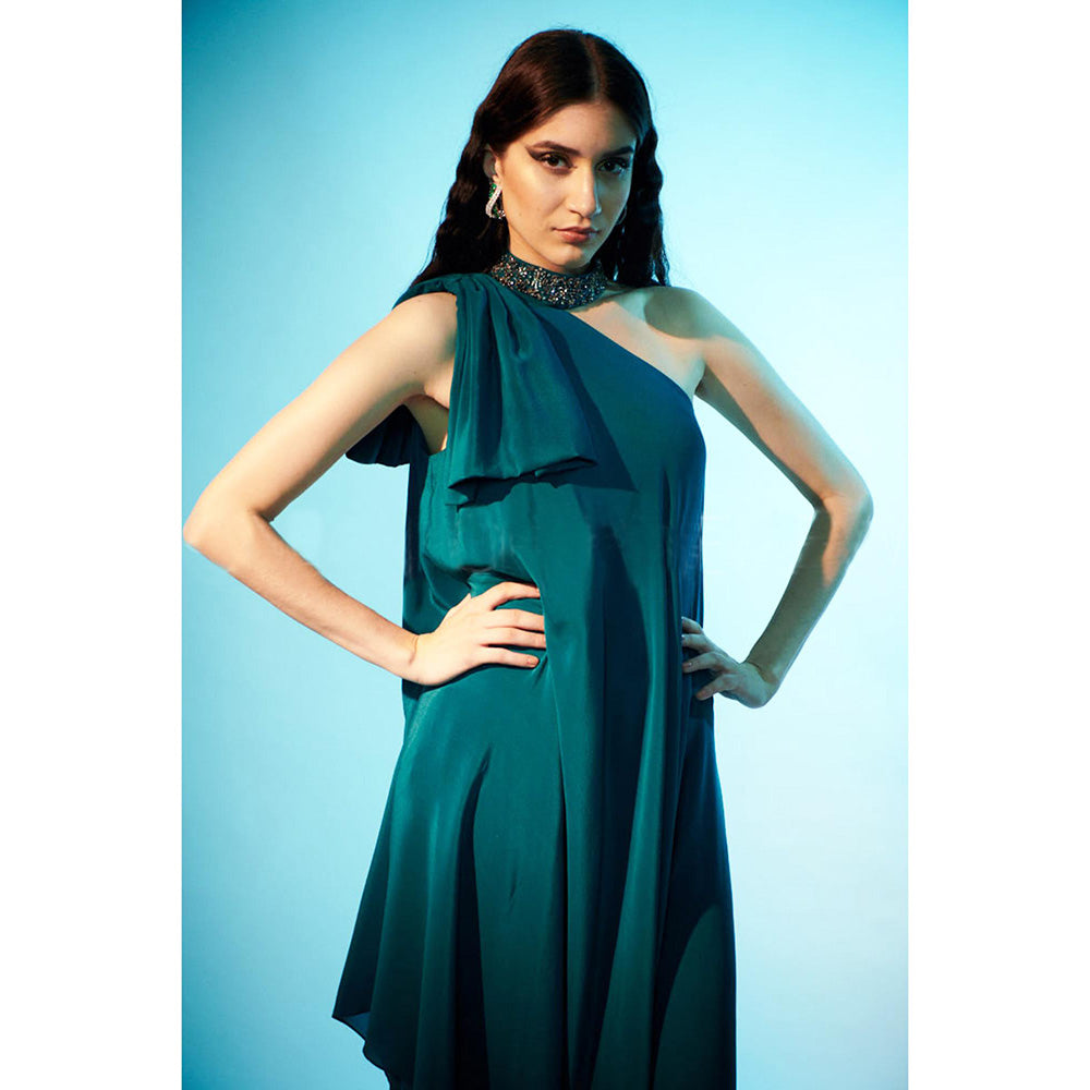 Anjali Kanwar Green Solid/Plain Nova Kurta with Pant (Set of 2)