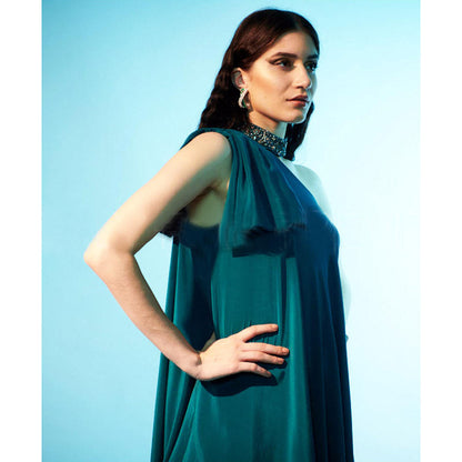 Anjali Kanwar Green Solid/Plain Nova Kurta with Pant (Set of 2)