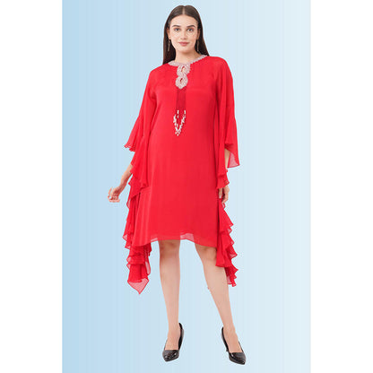 Anjali Kanwar Red Embellished/Sequined Angelia Kaftan Dress