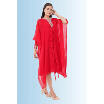 Anjali Kanwar Red Embellished/Sequined Angelia Kaftan Dress