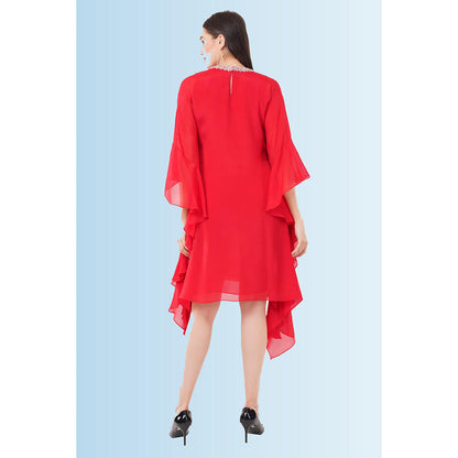 Anjali Kanwar Red Embellished/Sequined Angelia Kaftan Dress