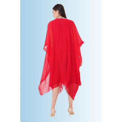 Anjali Kanwar Red Embellished/Sequined Ersa Kaftan Dress