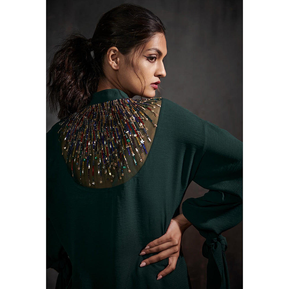 Anjali Kanwar Green Solid/Plain Ophelia Co-Ord (Set of 2)