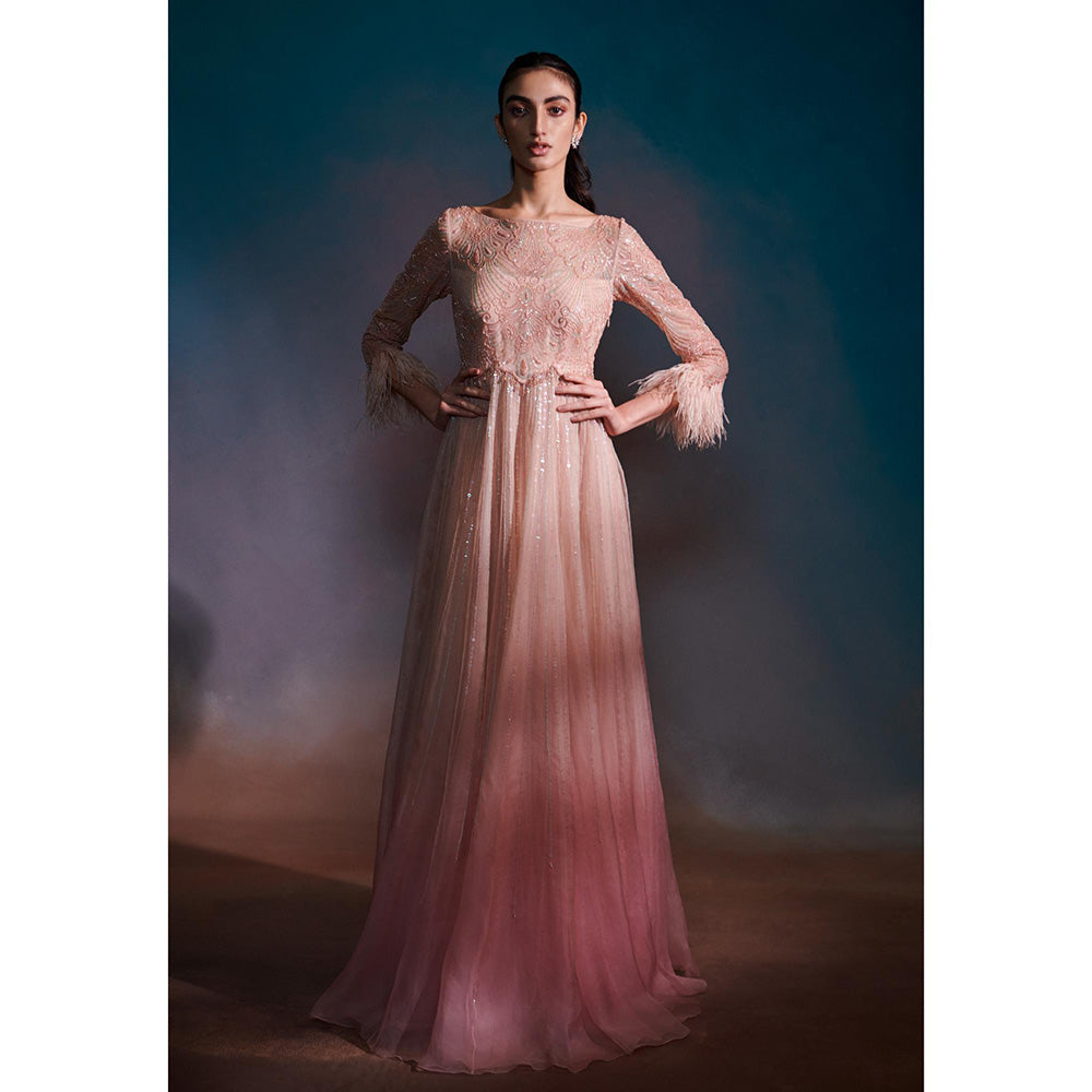 Anjali Kanwar Pink Embellished/Sequined Astra Maxi Dress