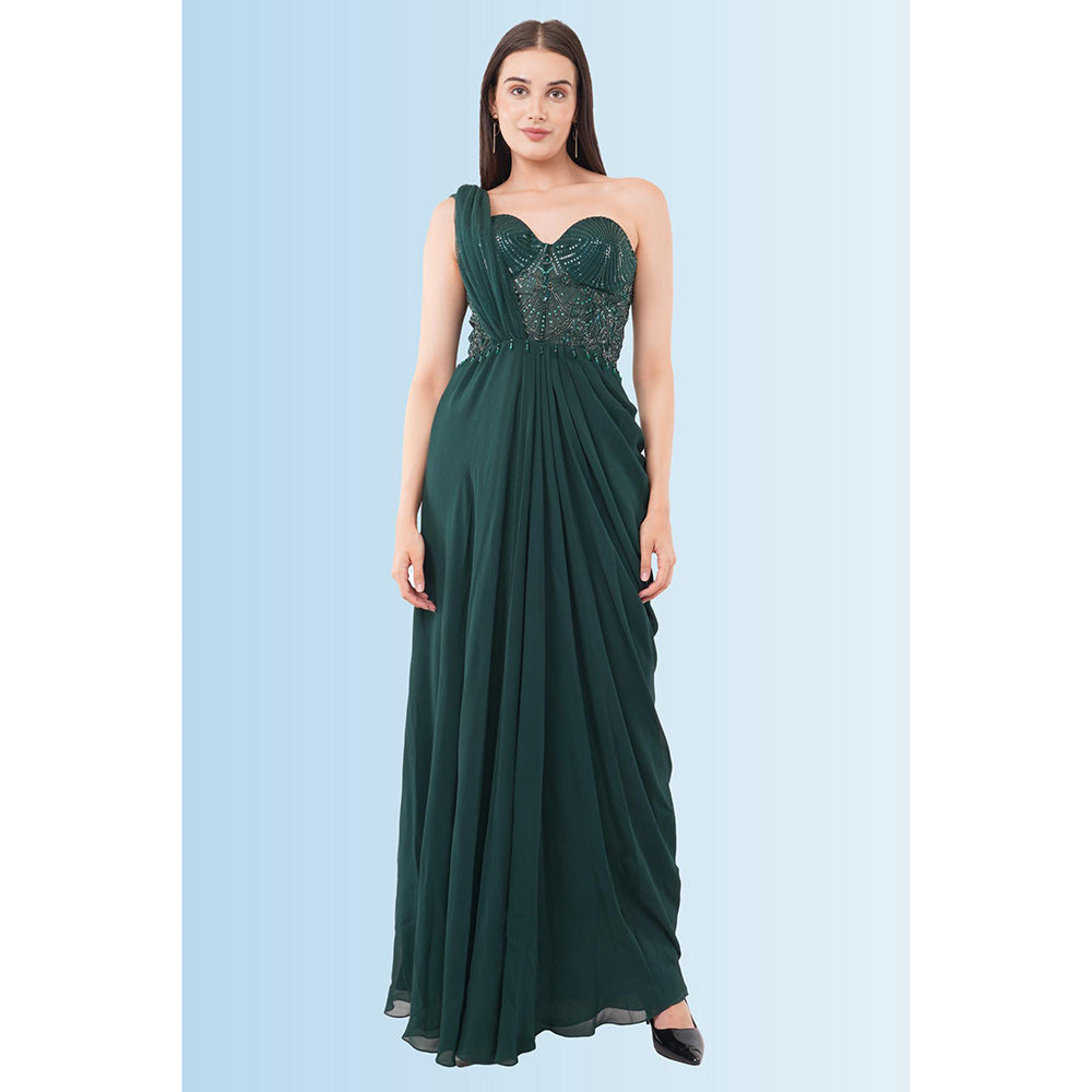 Anjali Kanwar Green Embellished/Sequined Lyla Gown