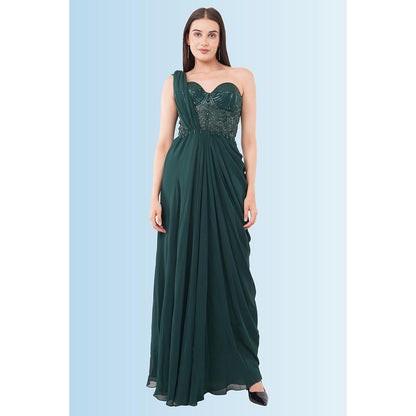 Anjali Kanwar Green Embellished/Sequined Lyla Gown