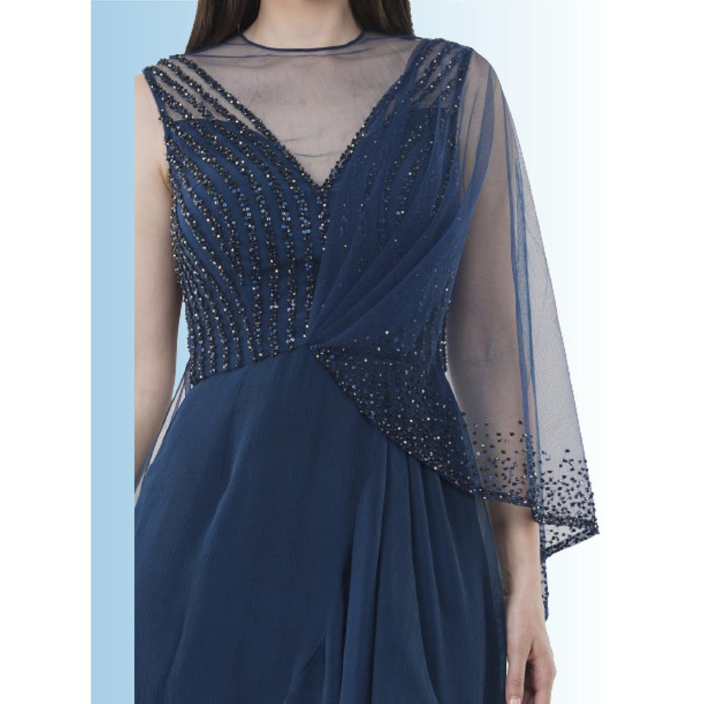 Anjali Kanwar Blue Embellished/Sequined Cora Gown