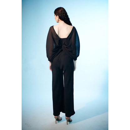 Anjali Kanwar Black Embroidered Ara Jumpsuit