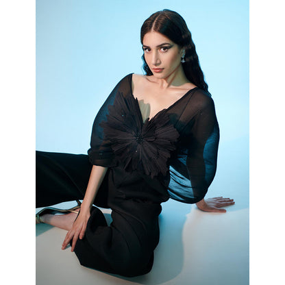 Anjali Kanwar Black Embroidered Ara Jumpsuit