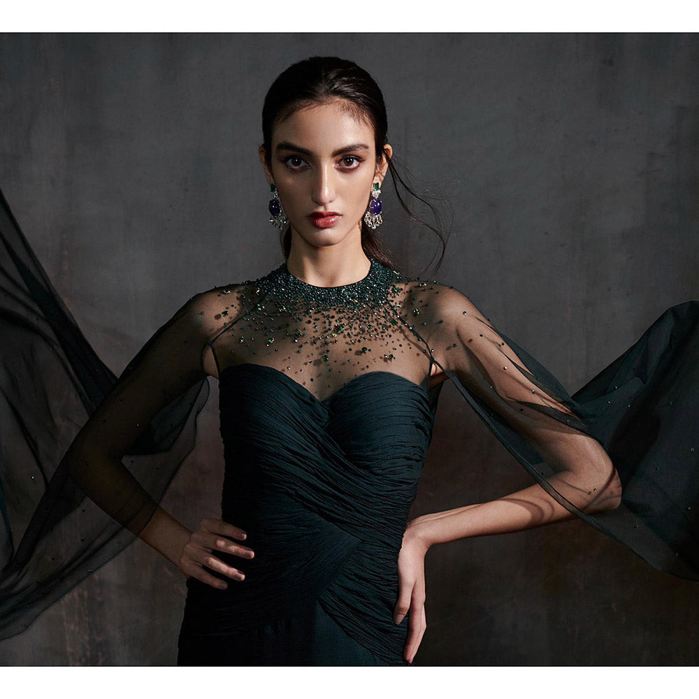 Anjali Kanwar Green Embellished/Sequined Alya Gown