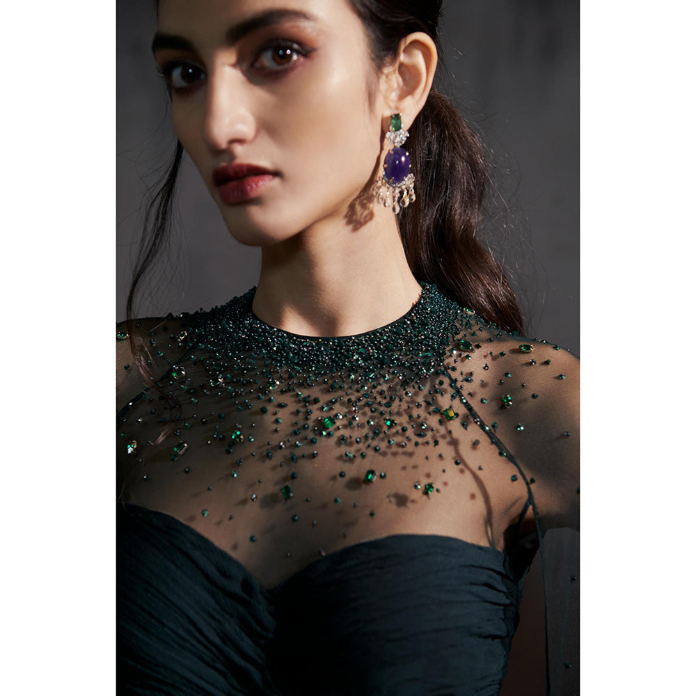 Anjali Kanwar Green Embellished/Sequined Alya Gown