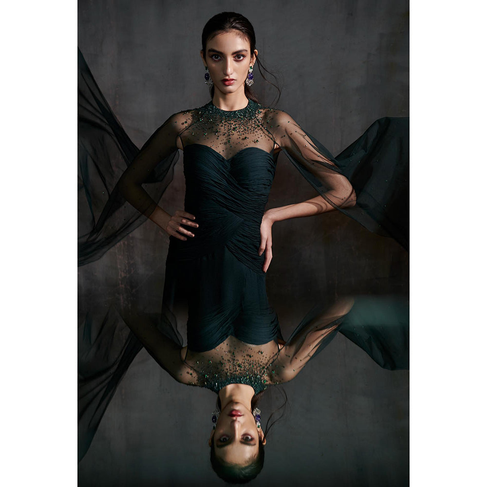 Anjali Kanwar Green Embellished/Sequined Alya Gown