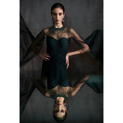 Anjali Kanwar Green Embellished/Sequined Alya Gown