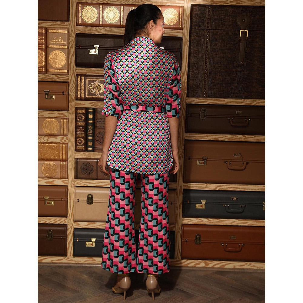 Ankur J Multicolour Printed Top with Belt (Set of 2)