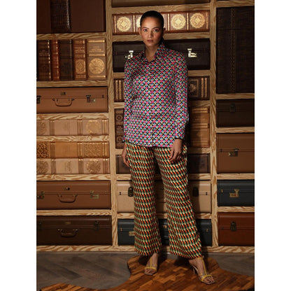 Ankur J Multicolour Printed Shirt with Pant and Jacket (Set of 3)