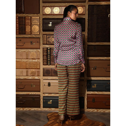 Ankur J Multicolour Printed Shirt with Pant and Jacket (Set of 3)