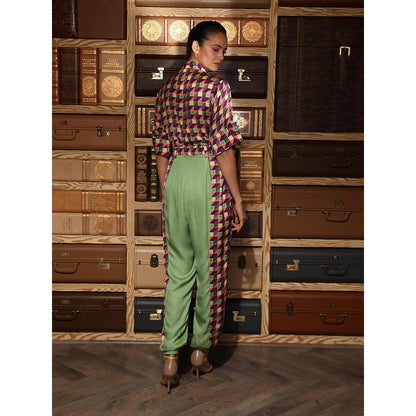 Ankur J Multicolour Printed Jumpsuit with Belt (Set of 2)