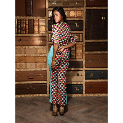 Ankur J Multicolour Printed Knotted Top with Pant (Set of 2)
